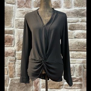 Express- Black Twist Front Dress Shirt, Size L